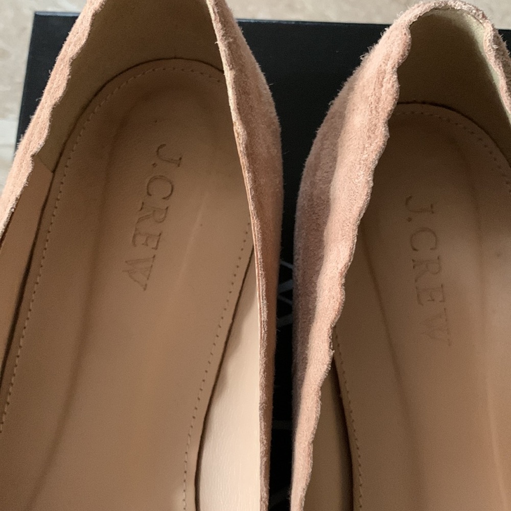 J Crew Harper Scalloped Suede Flats Size 7 - Picture 3 of 7